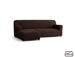 Чехол на угловой диван с левым выступом Микрофибра Шоколад. ЗАЩИТА ДЛЯ МЯГКОЙ МЕБЕЛИ ОТ ЖИВОТНЫХ. ИТАЛИЯ