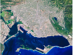 Картина обогреватель, спутниковое фото Кингстона столицы Ямайки