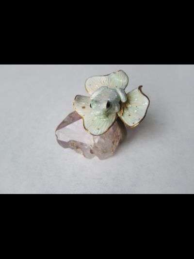Кольцо с клевером и лягушкой "Принцесса Ия на листе Морока Трифолиума"