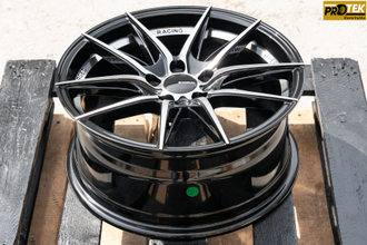 Комплект дисков R16 7,0J ET+40 5*100 Shogun RF-X Черный с полированными лучами и ободом (S220)