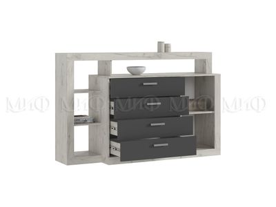 Ангара Комод графит, дуб крафт, Ш1602хВ1040хГ476 мм