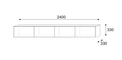 Инфинити тумба под ТВ подвесная 2400 мм Белый / мдф белый матовый