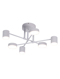 07649-6 D 01 Люстра диммируемая Мекли белый Led 3*12W+3*16W (4000К) с пультом ДУ