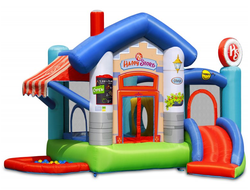 Надувной батут с горкой «Веселый магазинчик»