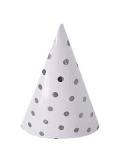 КОЛПАК В АССОРТИМЕНТЕ, белый в горошек серебро, 1 ШТ.