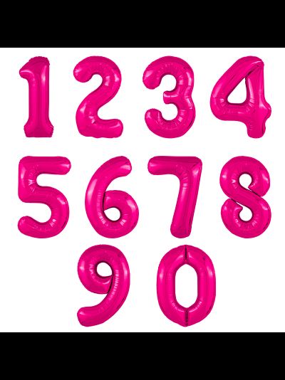 Фольгированные цифры фуксия
