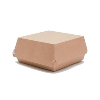Коробка для бургера M (крафт/белая), 115*115*60мм