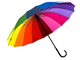 Зонт-трость Радуга 16 спиц, ручка-крючок (большой купол 120см)