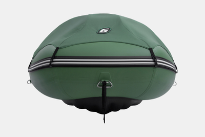 Моторная лодка GLADIATOR E380PRO зеленый вид с носа