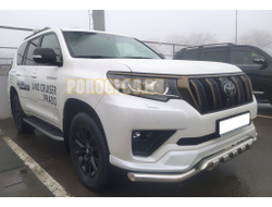 Защита переднего бампера (G) d60/60 овал для Toyota  Land Cruiser Prado 150 Black Onyx (2020-...)