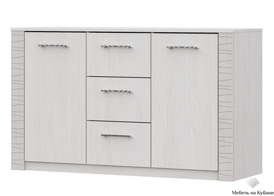 Гамма 20 Комод 3 ящика двухстворчатый