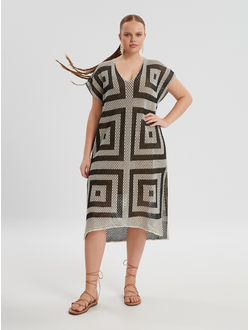 Классические женские брюки с люрексом для полных женщин