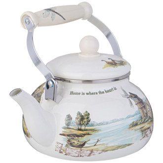 ЧАЙНИК ЭМАЛИРОВАННЫЙ СО СЪЕМНЫМ ФИЛЬТРОМ ИЗ НЖС СЕРИЯ "ДЕРЕВНЯ", 2,3 Л