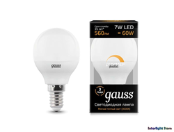 Gauss LED Globe 7w 830/840 DIM E14