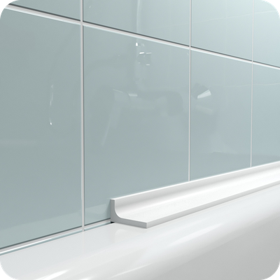 Акриловый плинтус бордюр для ванной BNV ГЛ24 12х24 белый прямой