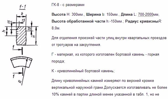 Гранитный бордюр ГК-8