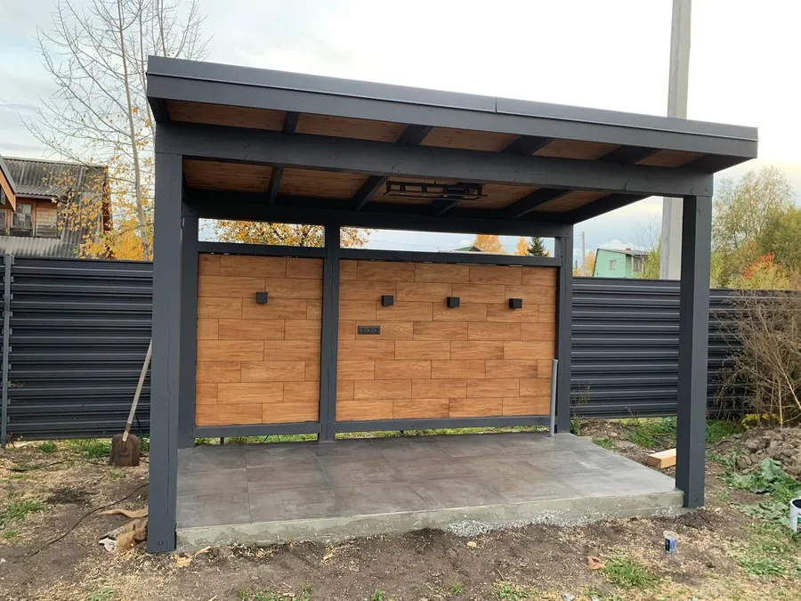 Процесс установки зоны барбекю