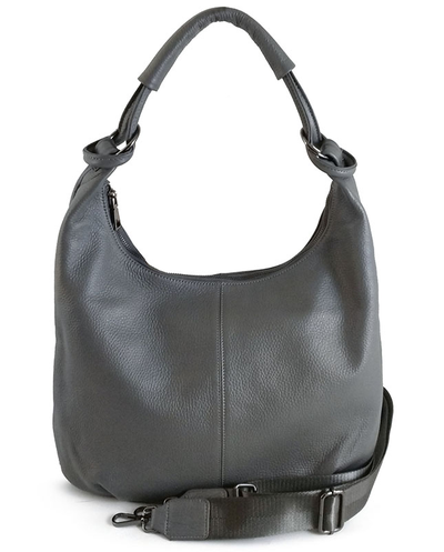 (АРТИКУЛ: 9429) СУМКА МЕШОК, БОЛЬШАЯ, НАТУРАЛЬНАЯ КОЖА, СЕРАЯ, ЧЕРЕЗ ПЛЕЧО, С ТЕКСТИЛЬНЫМ РЕМНЕМ