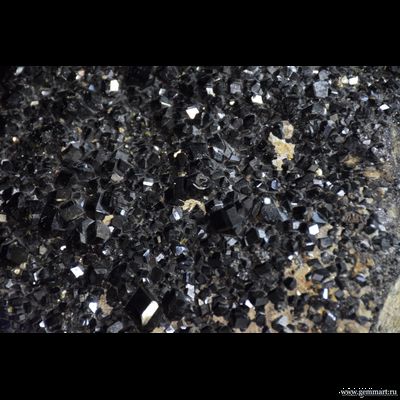 Меланит (разн. граната), друза, с пиритом, эпидотом, самородной медью - 310*235*100мм (ААА)