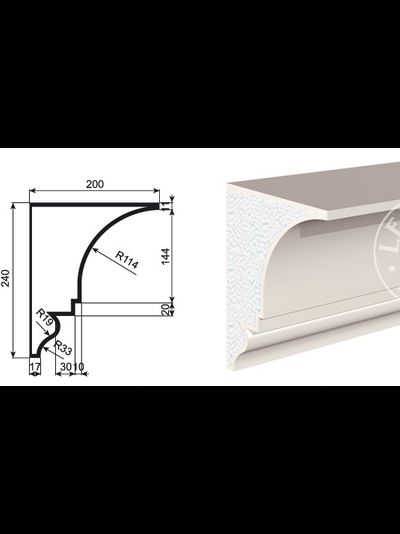 Фасадный карниз из пенополистирола с покрытием LEPNINAPLAST (Лепнинапласт) КВ-240/3