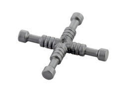 Minifigure, Utensil Tool 4-Way Lug Wrench, Flat Silver (11402d / 6103444)