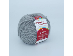 Пряжа Кроха Троицкая Состав: 20% мериносовая шерсть, 80% акрил, Вес и длина нити в мотке: 50 г, 135 м. цвет жемчуг 59