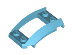 Wedge 4 x 3 Open with Cutout and 4 Studs, Medium Azure (47755 / 6186580)