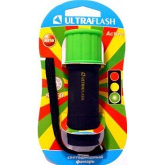 4895117863480   Ultraflash фонарь ручной LED15001-C (3xR03) 9св/д (40lm), зеленый+черный/пластик, BL