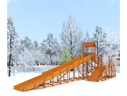 Зимняя деревянная горка "IgraGrad Snow Fox 12 м" с двумя скатами