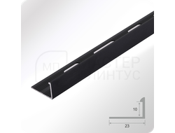 Алюминиевый окантовочный профиль для плитки ПО Г10 черный матовый