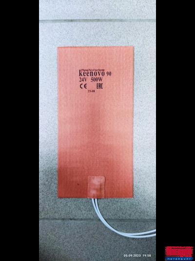 Гибкая нагревающая пластина 500 Вт 24 В (152х304) (терм.90) Keenovo (3М СКОТЧ, ТЕРМОДАТЧИК НА 90°С)