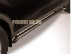 Защита порогов d76 труба с загибами черная для Lexus RX-350 (2009-2015)