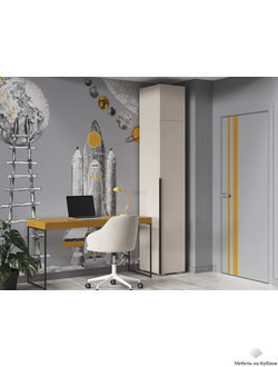 Айри ШК-001 шкаф 1 створчатый (пенал) с антресолью Кашемир