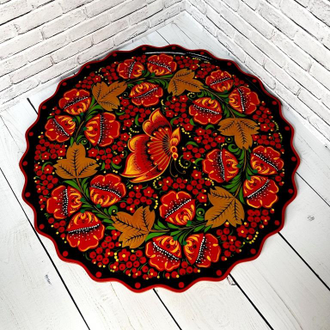Тарелка поднос Фигурная 50 см панно с росписью Хохлома