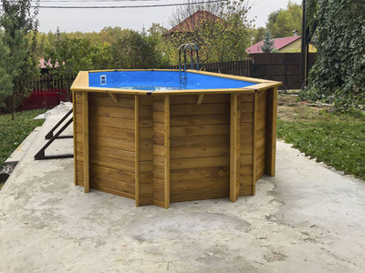 Деревянный морозоустойчивый бассейн "Ангара" 600 х 250 х 145 см Кристалл
