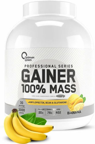 100% Mass Gainer (3 кг.) Optimum system. Банан