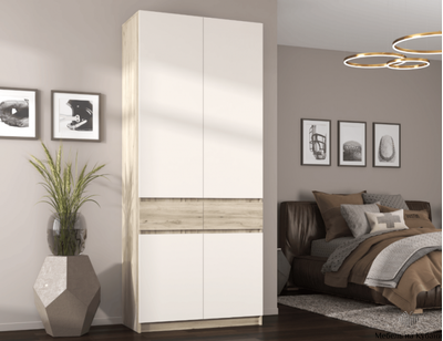 Бостон Шкаф ШК-001 ЛДСП Дуб крафт серый/Кашемир