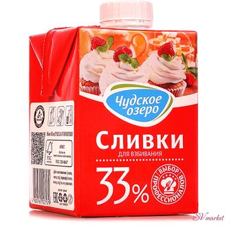 Сливки Чудское озеро 33% 500мл