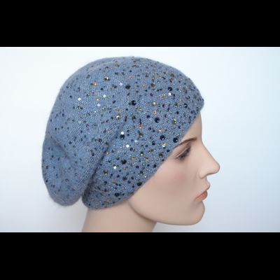 Женский берет стразы Сваровски Vizio Италия 6917 голубой