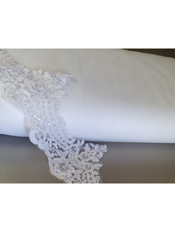 Кружевной край с пайетками 13см БЕЛЫЙ LP-54