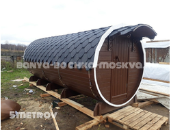 Круглая баня-бочка 5 метров.