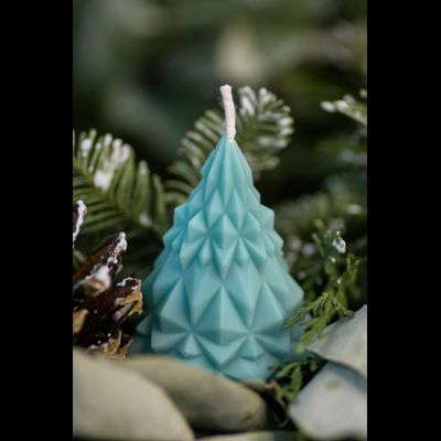 Свеча "Ёлка хрусталь" Бирюза
