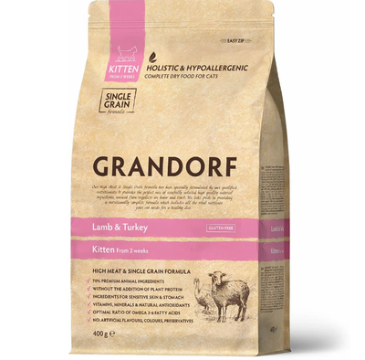 Grandorf (Грандорф) сухой корм для котят Ягненок с индейкой, 400 г