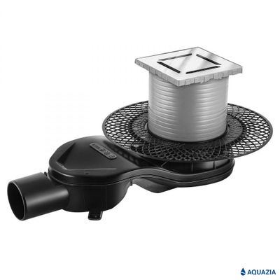 Трап водосток PLATZ Norma 100х100 Боковой выпуск (Хром)