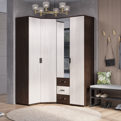 «Белла» шкаф 2-х ств. 800*2120*470 венге/ясень белый НОВЫЙ ЦВЕТ (BTS)