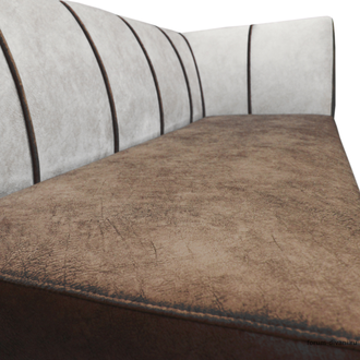 Кухонный ДИВАН "ФОРУМ-8" с боковой спинкой, Коричневый/Слоновая кость Правый