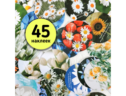 Наклейки. Распускающиеся цветы (45 шт.)