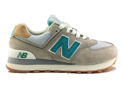 New Balance 574 Темно-серые с зеленым женские (36-40) Арт. 068F