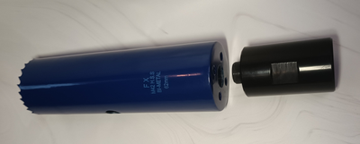 Коронка биметаллическая диаметр 62 мм глубина 200 мм  + переходник на резьбу 1 1/4