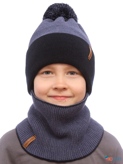 Шапка  22101-02, цвет темно-синий,джинс р. 54